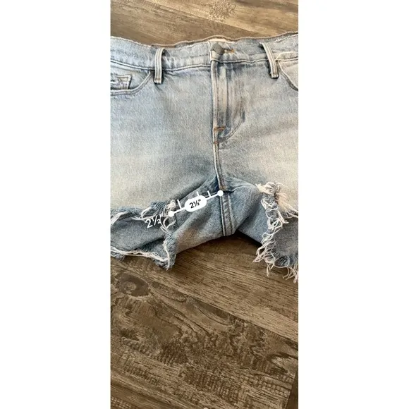FRAME Le Cutoff Denim Shorts Distressed Frayed Hem Light Wash Women's Size 26