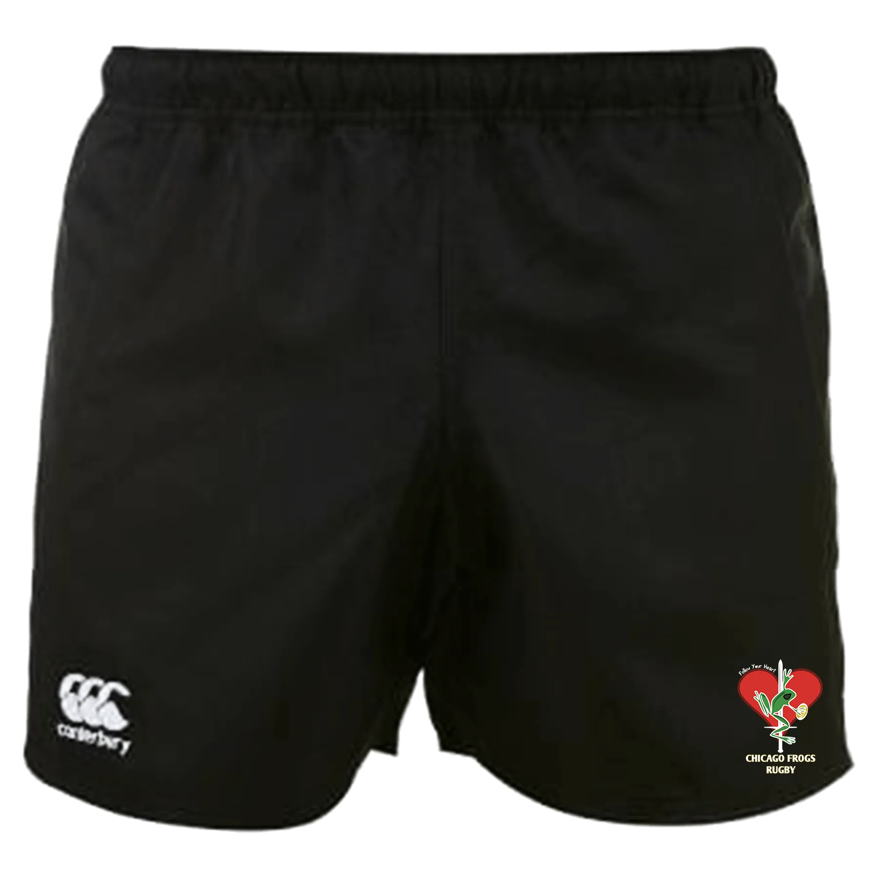 Frogs Canterbury Black Professional Polyester Pocketed Rugby Shorts