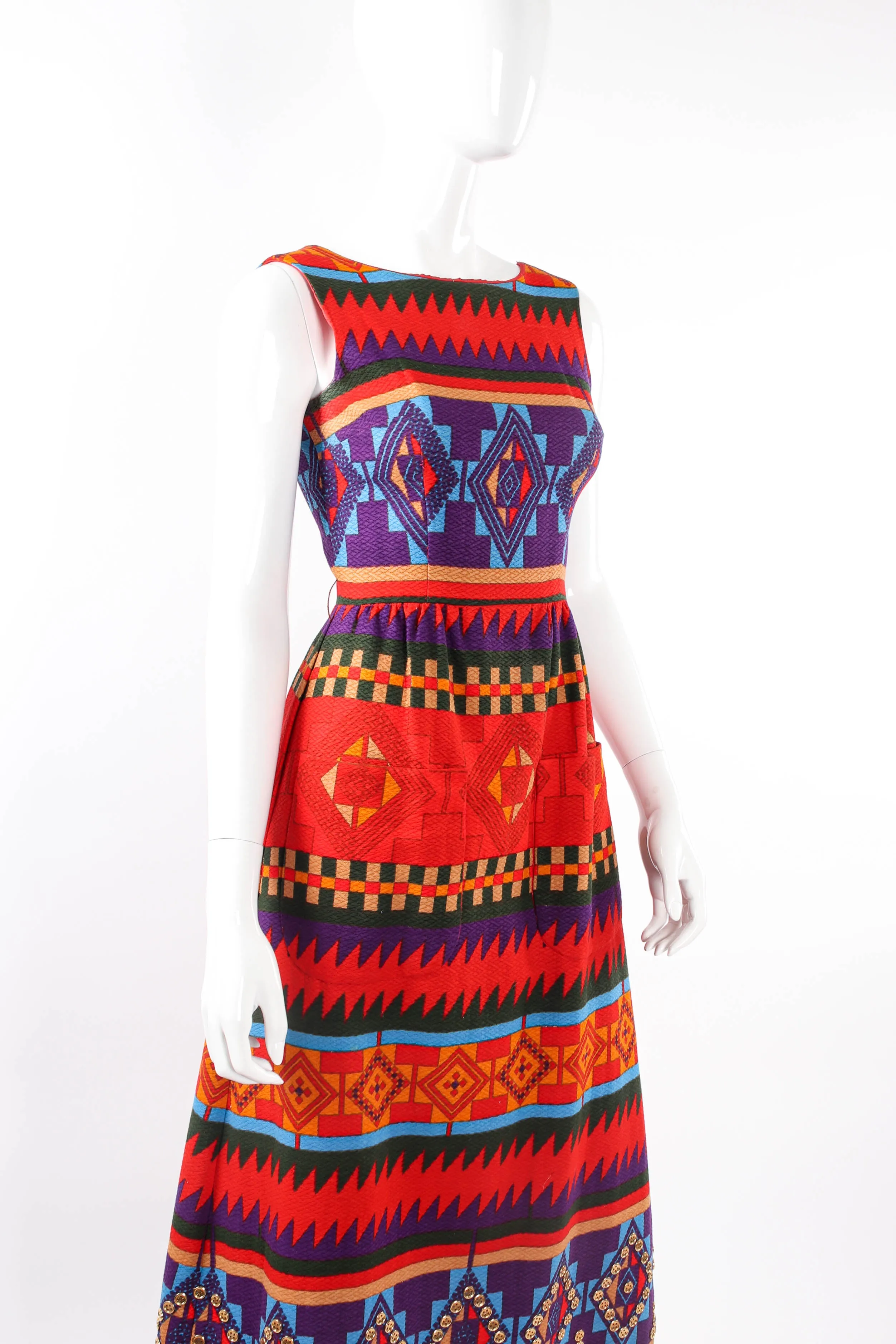 Geo Ikat Print Dress