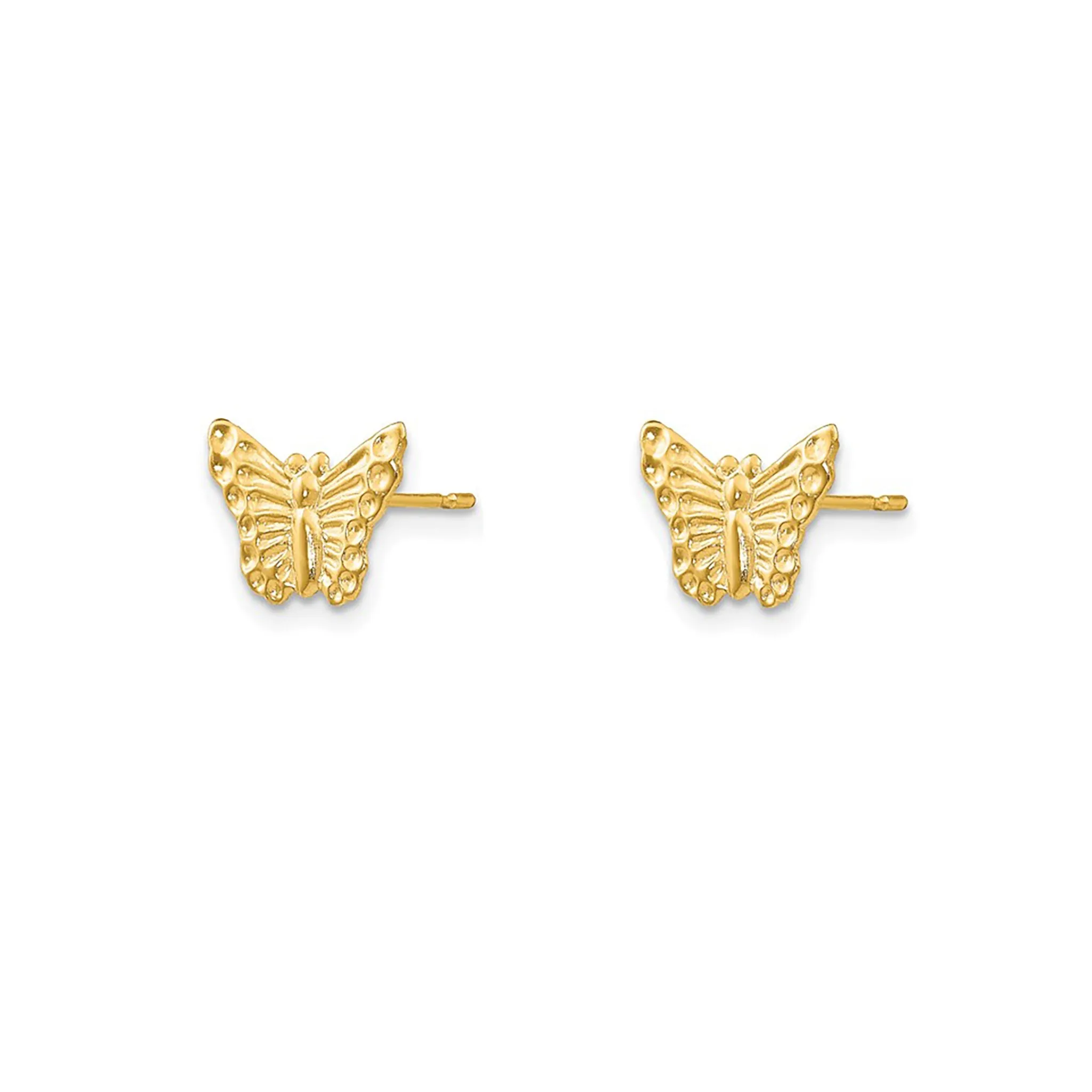 Glossy Butterfly Stud Earrings (14K)