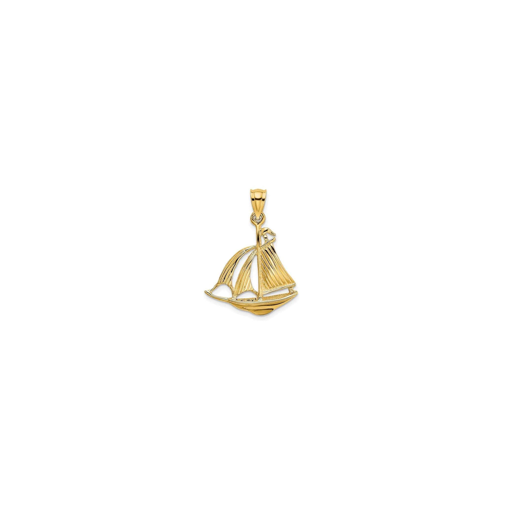 Glossy Sailboat Pendant (14K)
