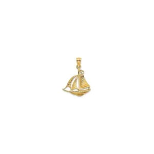 Glossy Sailboat Pendant (14K)