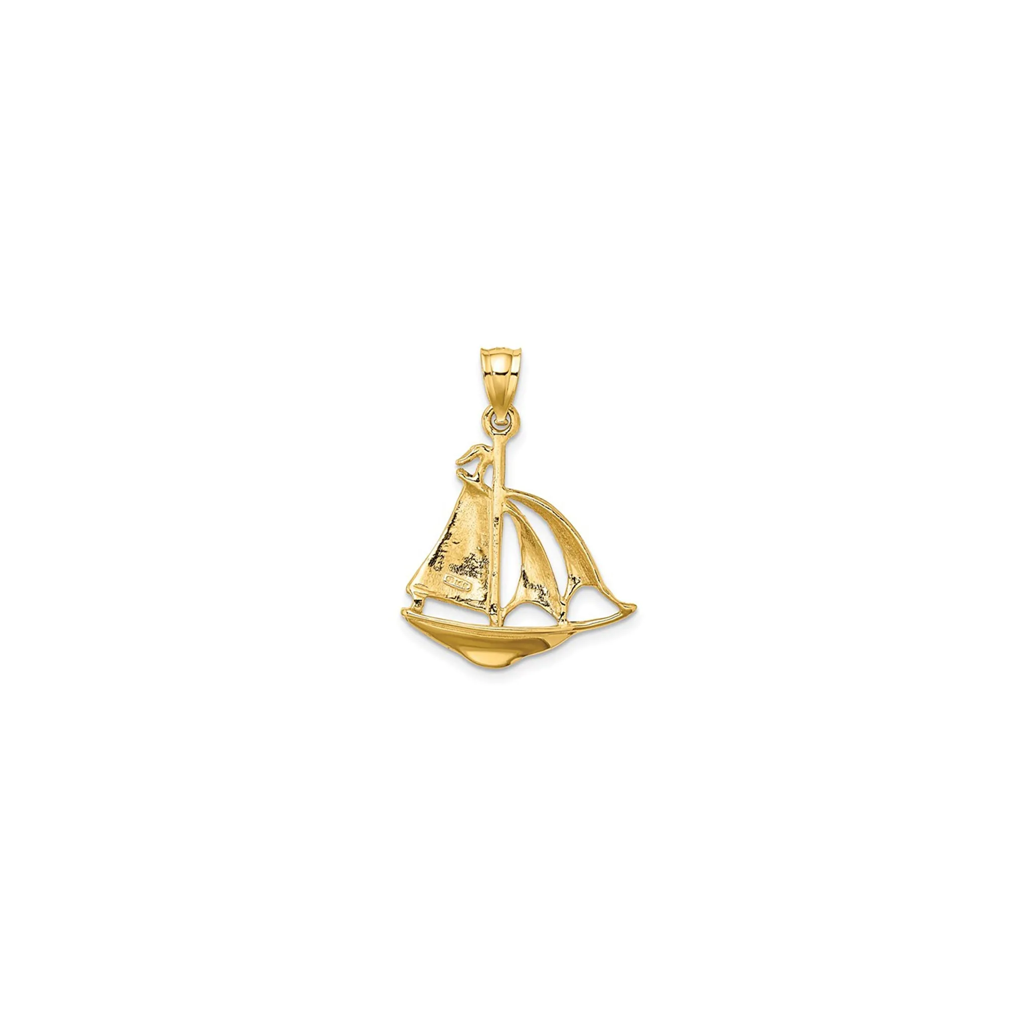Glossy Sailboat Pendant (14K)