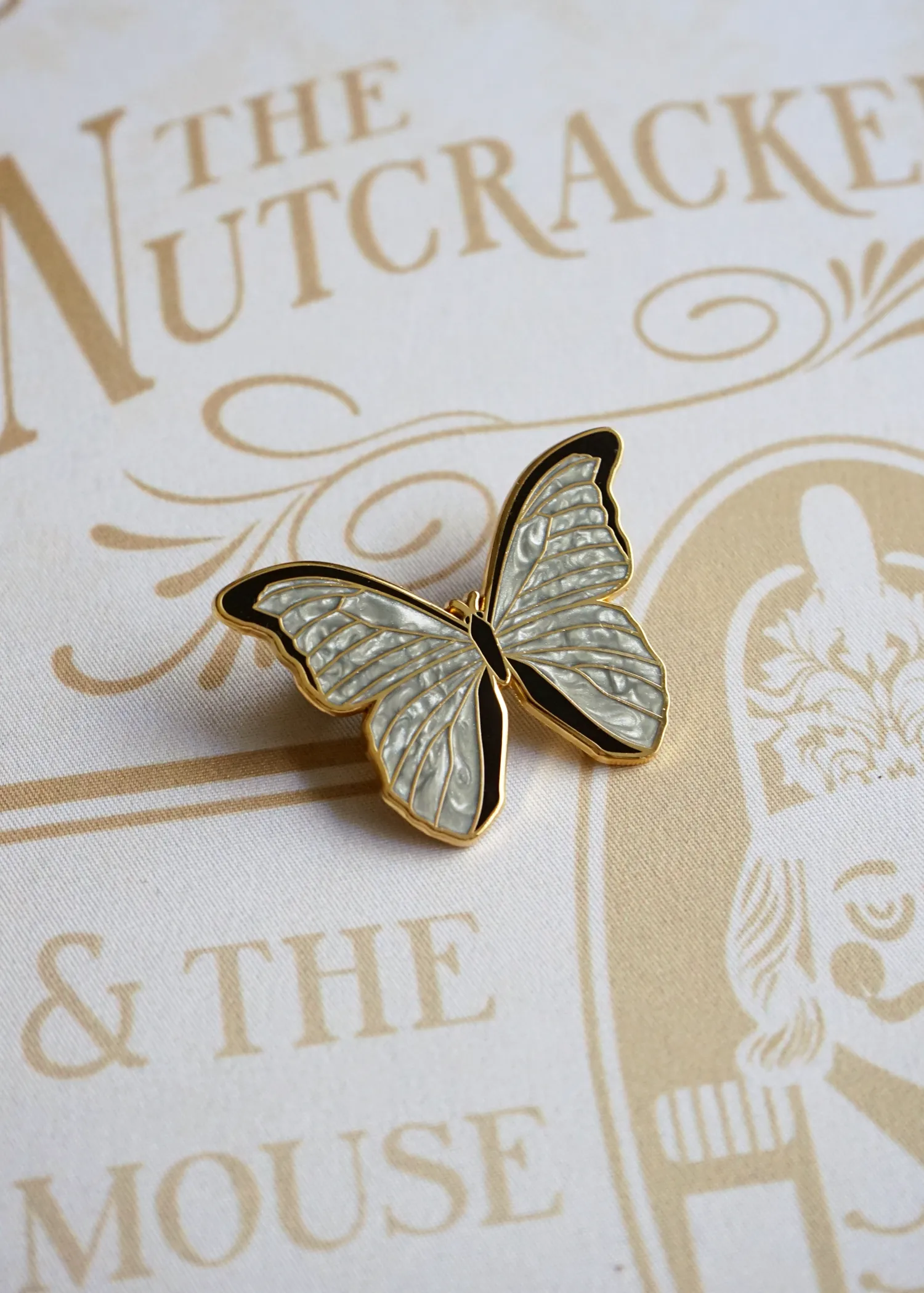 Godart's White Morpho Butterfly Pin