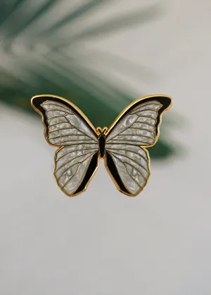 Godart's White Morpho Butterfly Pin