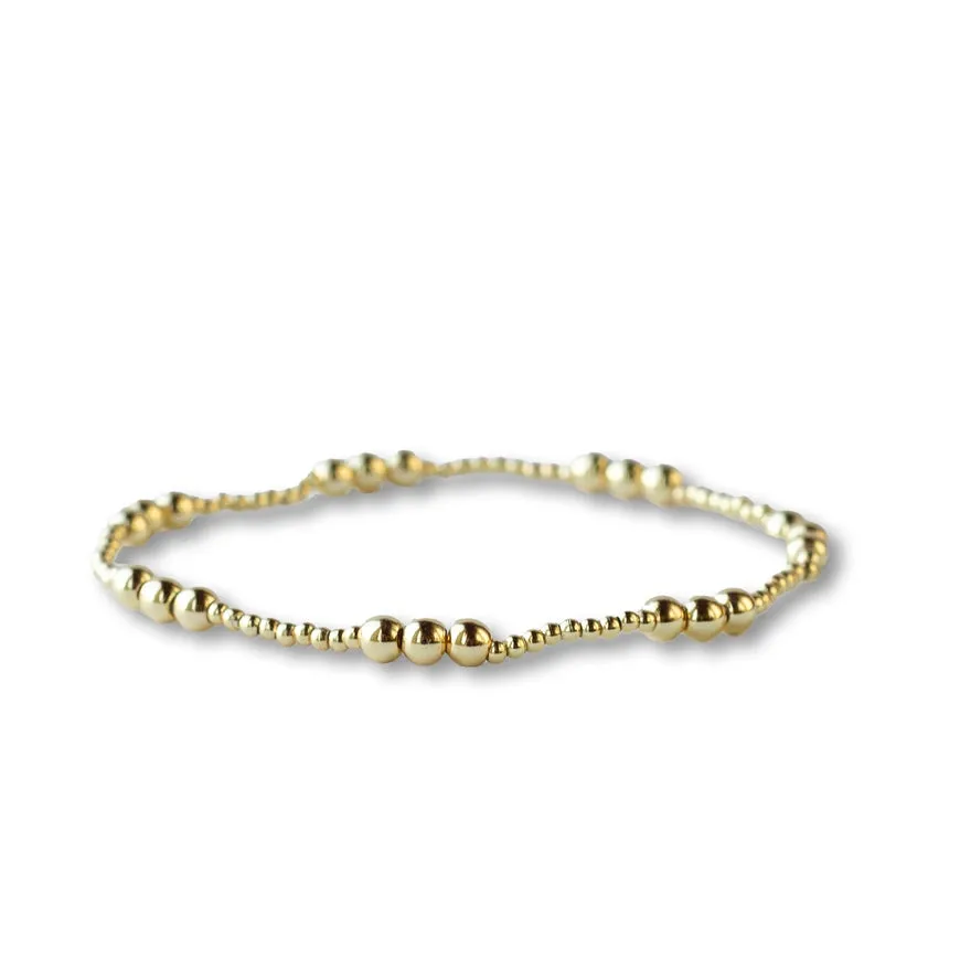 Gold Beaded Bracelets - Smooth Trio
