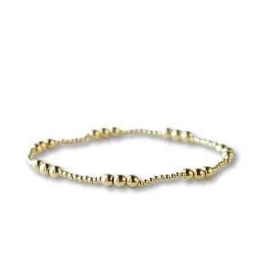 Gold Beaded Bracelets - Smooth Trio
