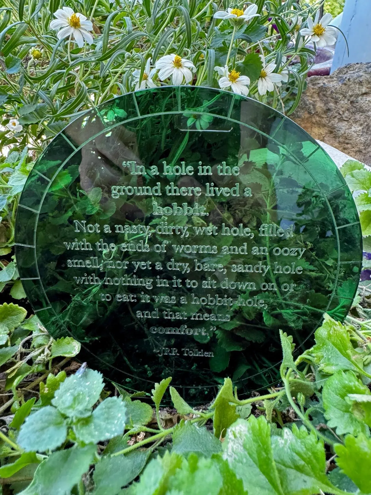 Green Acrylic Hobbit Outdoor Garden Sign