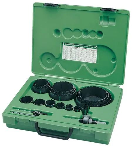 Greenlee 890 Industrial Maintenance Bi-Metal Hole Saw Kit for 3/4-Inch Through 4-3/4-Inch Conduit Size