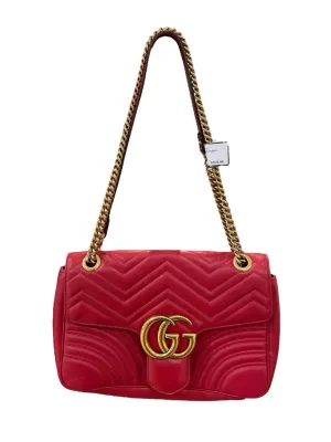 Gucci GG Marmont medium shoulder bag Like new condition red