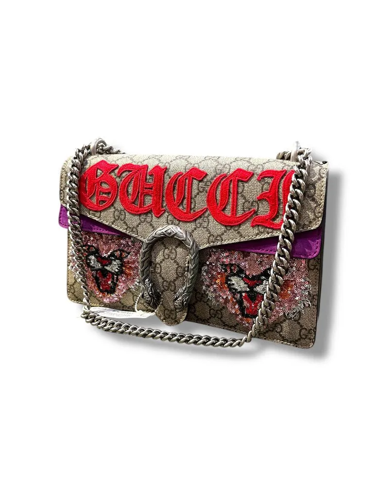 Gucci GG Supreme Canvas Dionysus Shoulder Bag NWT purple