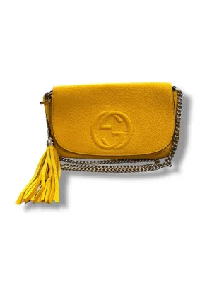 Gucci soho chain shoulder bag mustard