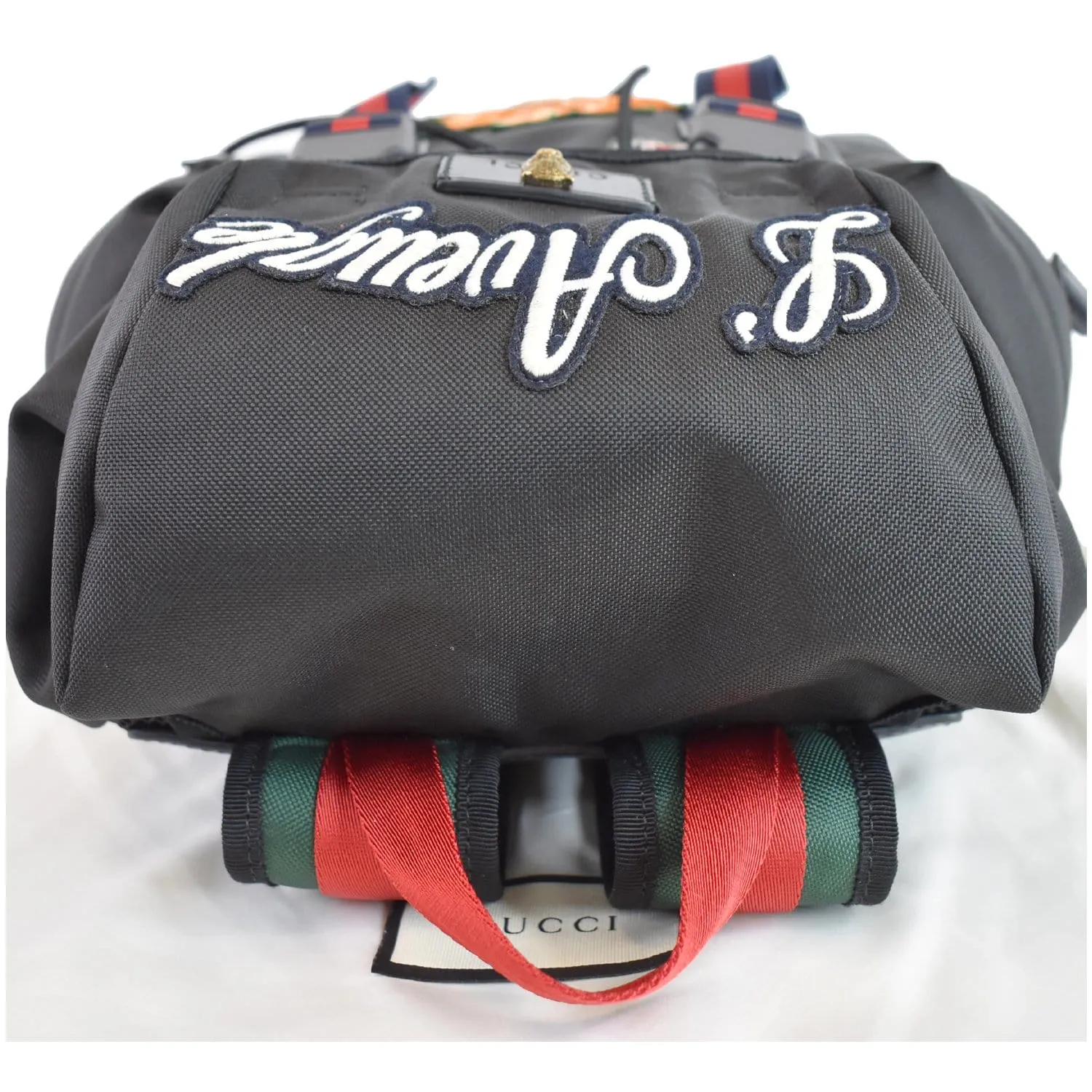 GUCCI Techno Embroidery Fabric Backpack Bag Black 478327