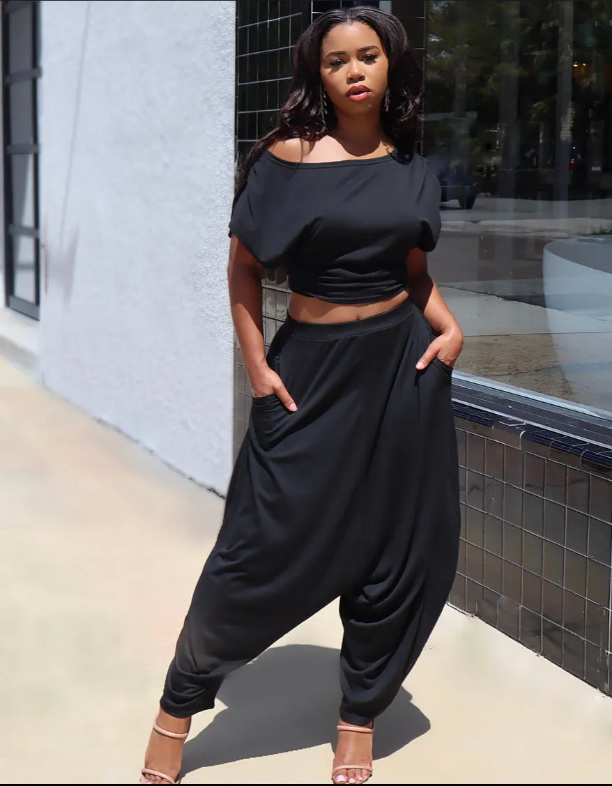 Harem Girl Pant Set BLACK