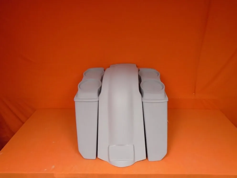 Harley Davidson 5" Extended Stretched Saddlebags Dual 6.5" Speaker Lids No Cut Outs