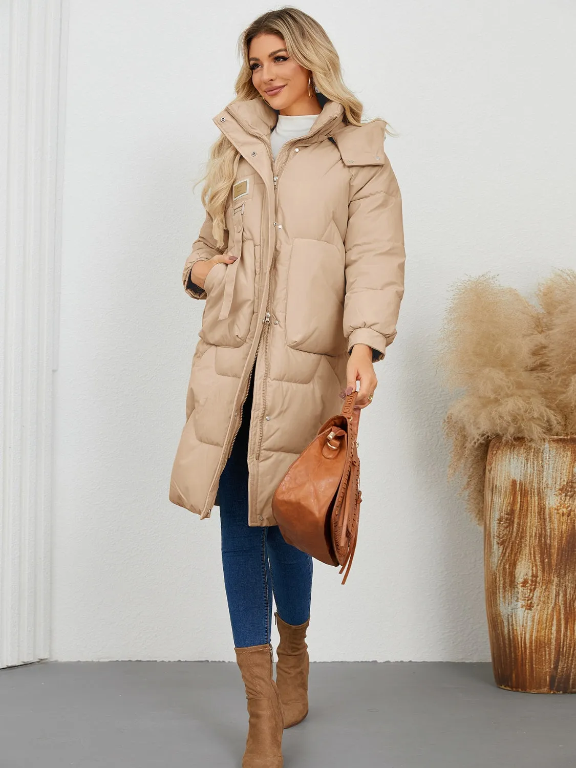 Hazel Blues® |  Long Sleeve Longline Hooded Winter Coat