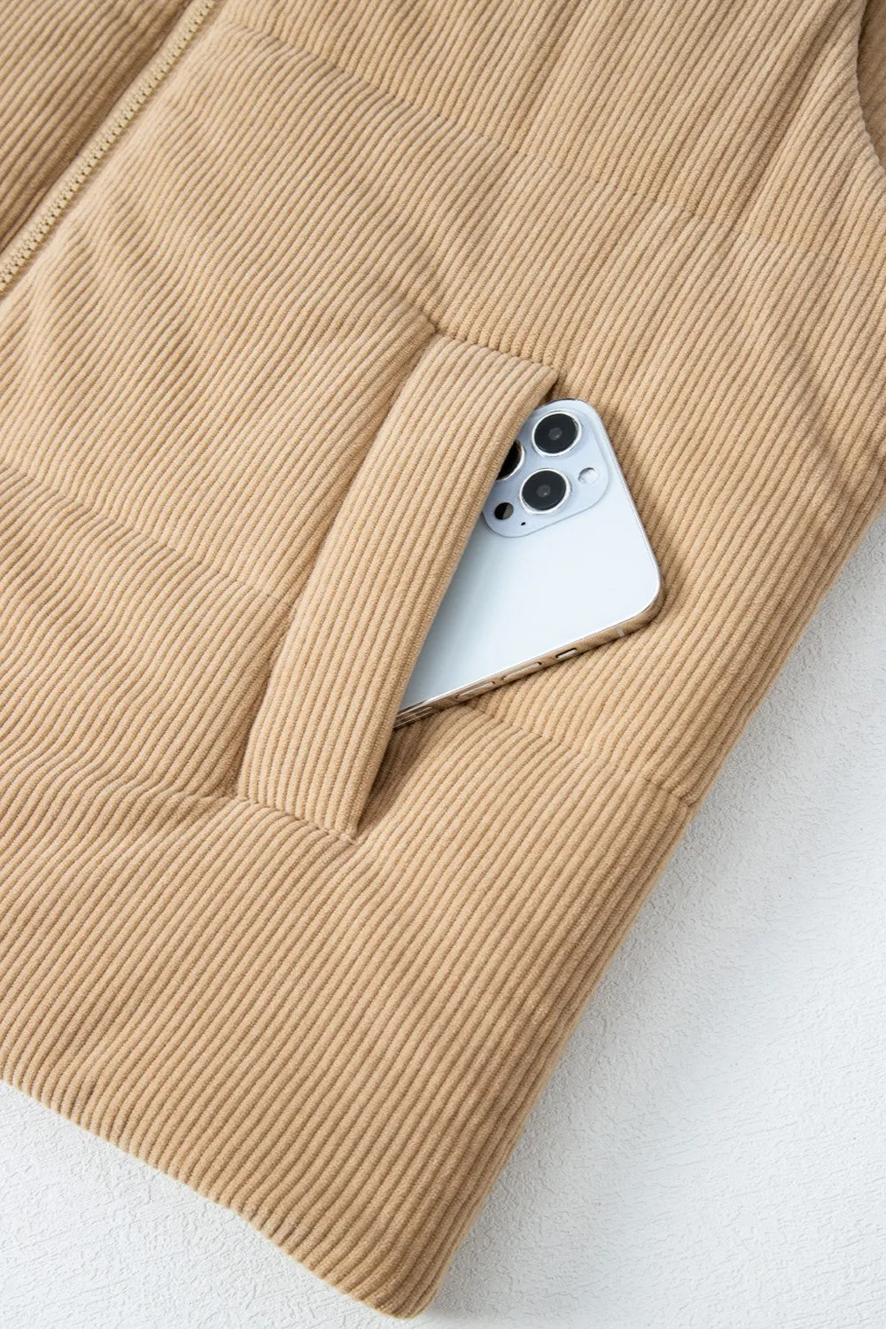 Hazel Blues® |  Pocketed Zip Up Turtleneck Vest Coat