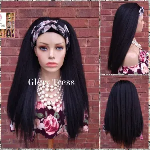 Headband Half Wig -  Yaki Straight Half Wig - Beginner  Friendly Wig, Glory Tress Wigs - African American Wig // SECURE