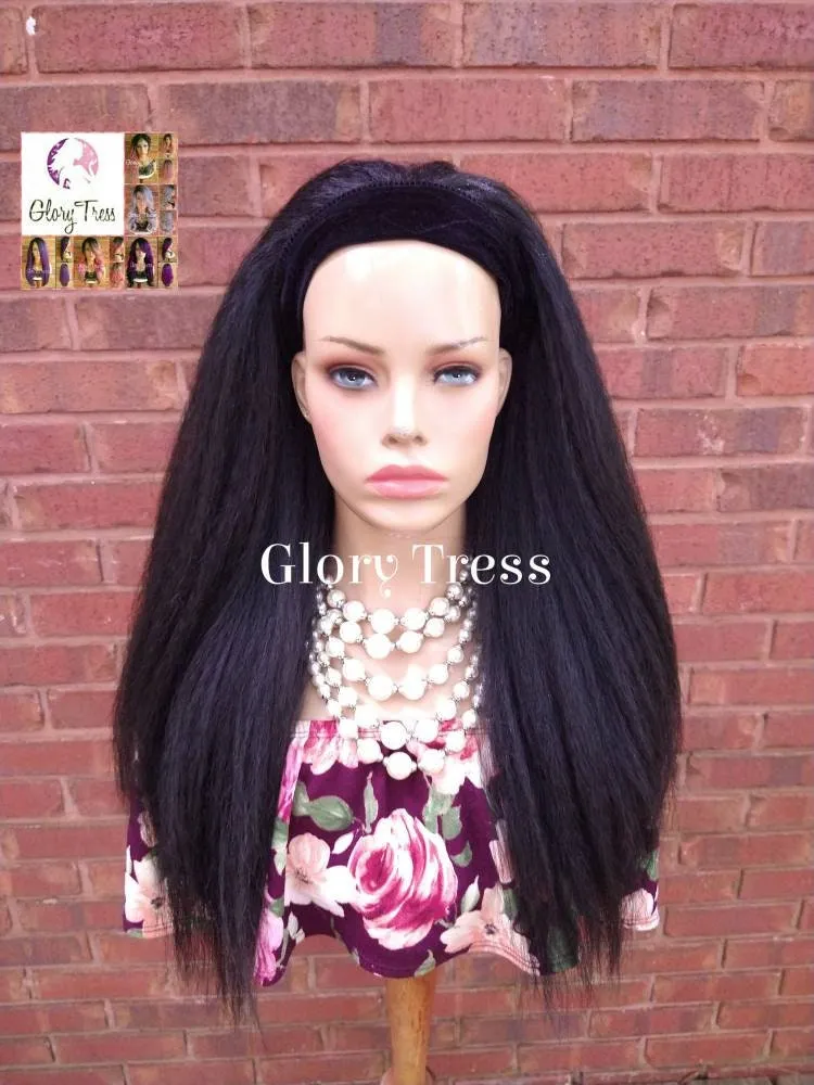 Headband Half Wig -  Yaki Straight Half Wig - Beginner  Friendly Wig, Glory Tress Wigs - African American Wig // SECURE