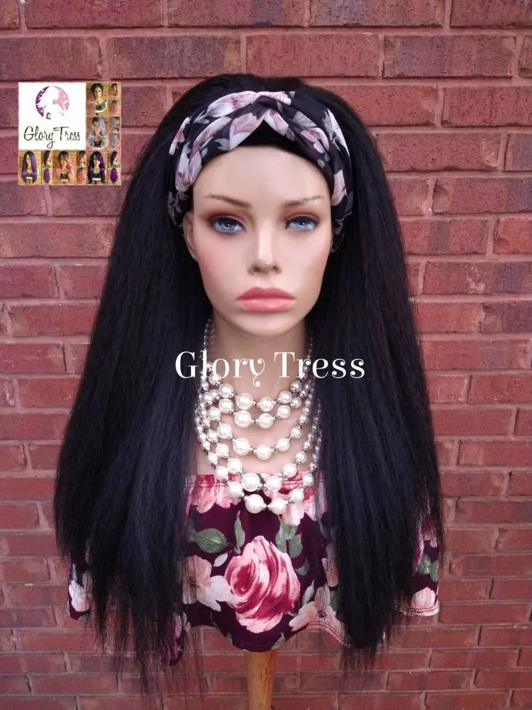 Headband Half Wig -  Yaki Straight Half Wig - Beginner  Friendly Wig, Glory Tress Wigs - African American Wig // SECURE