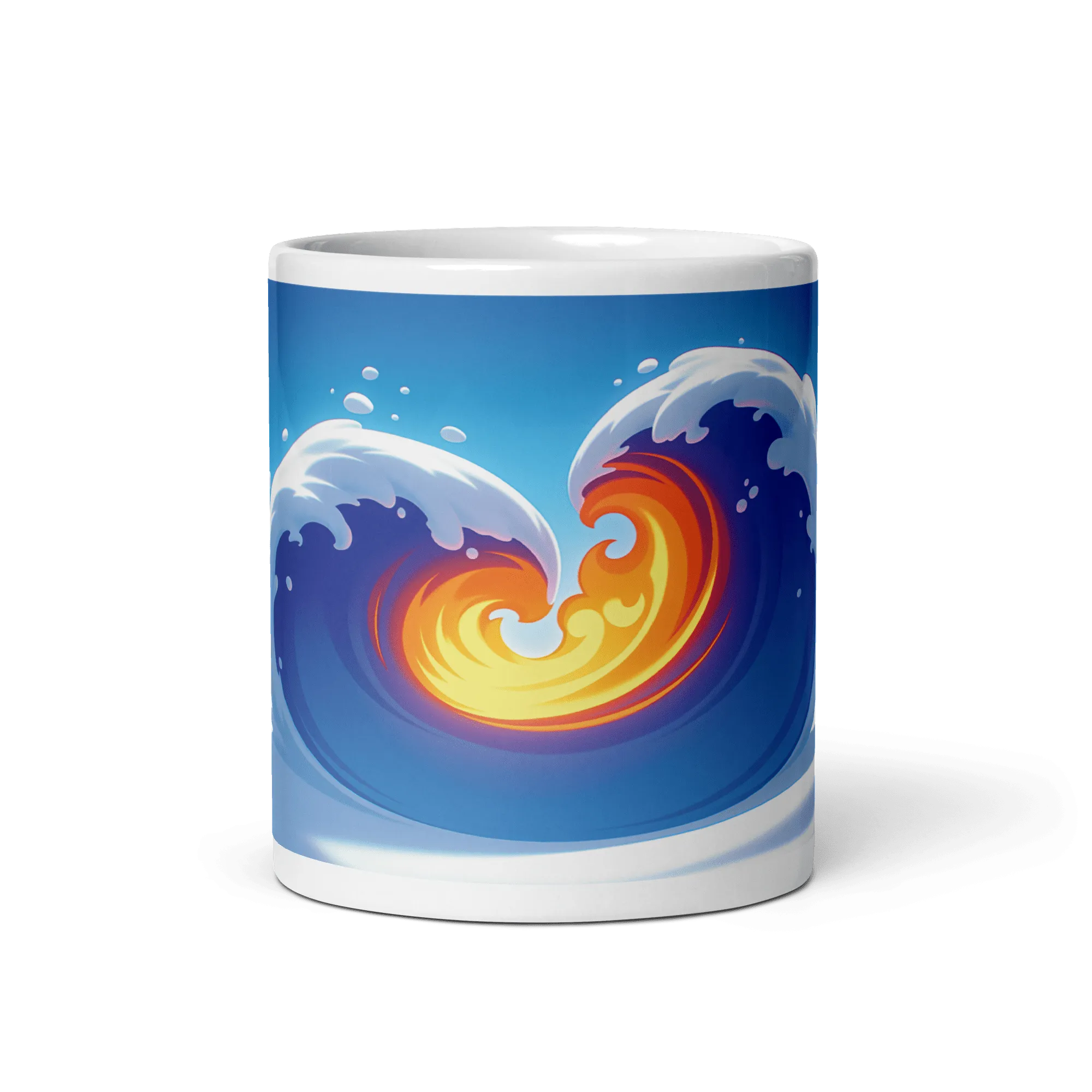 Heart Wave White Glossy Mug