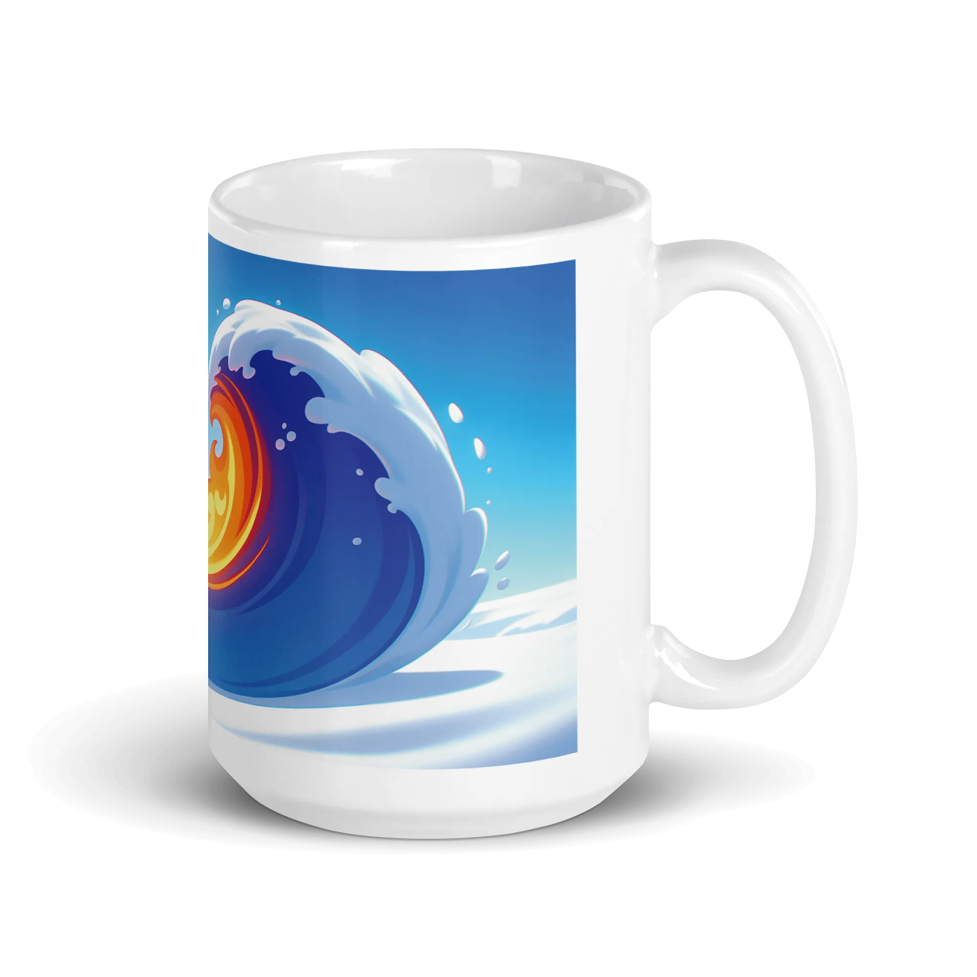 Heart Wave White Glossy Mug