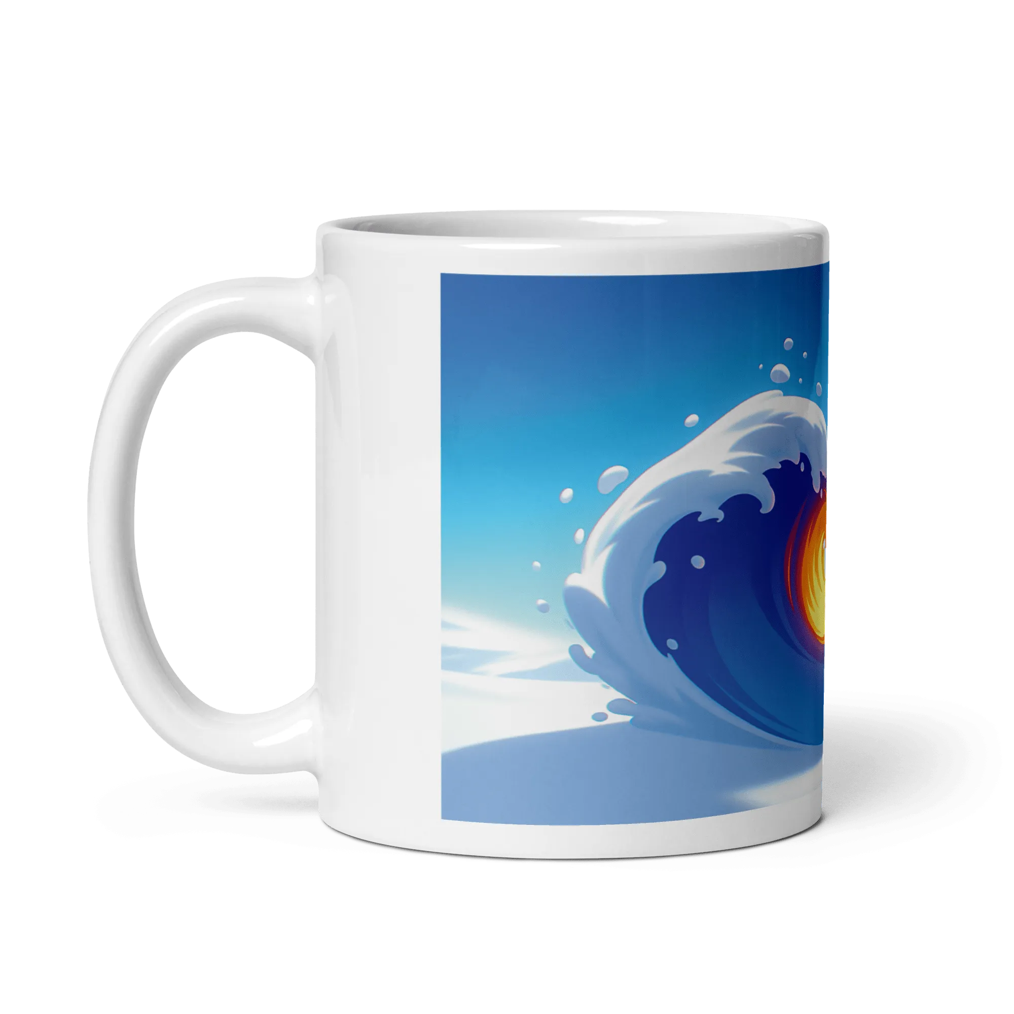 Heart Wave White Glossy Mug