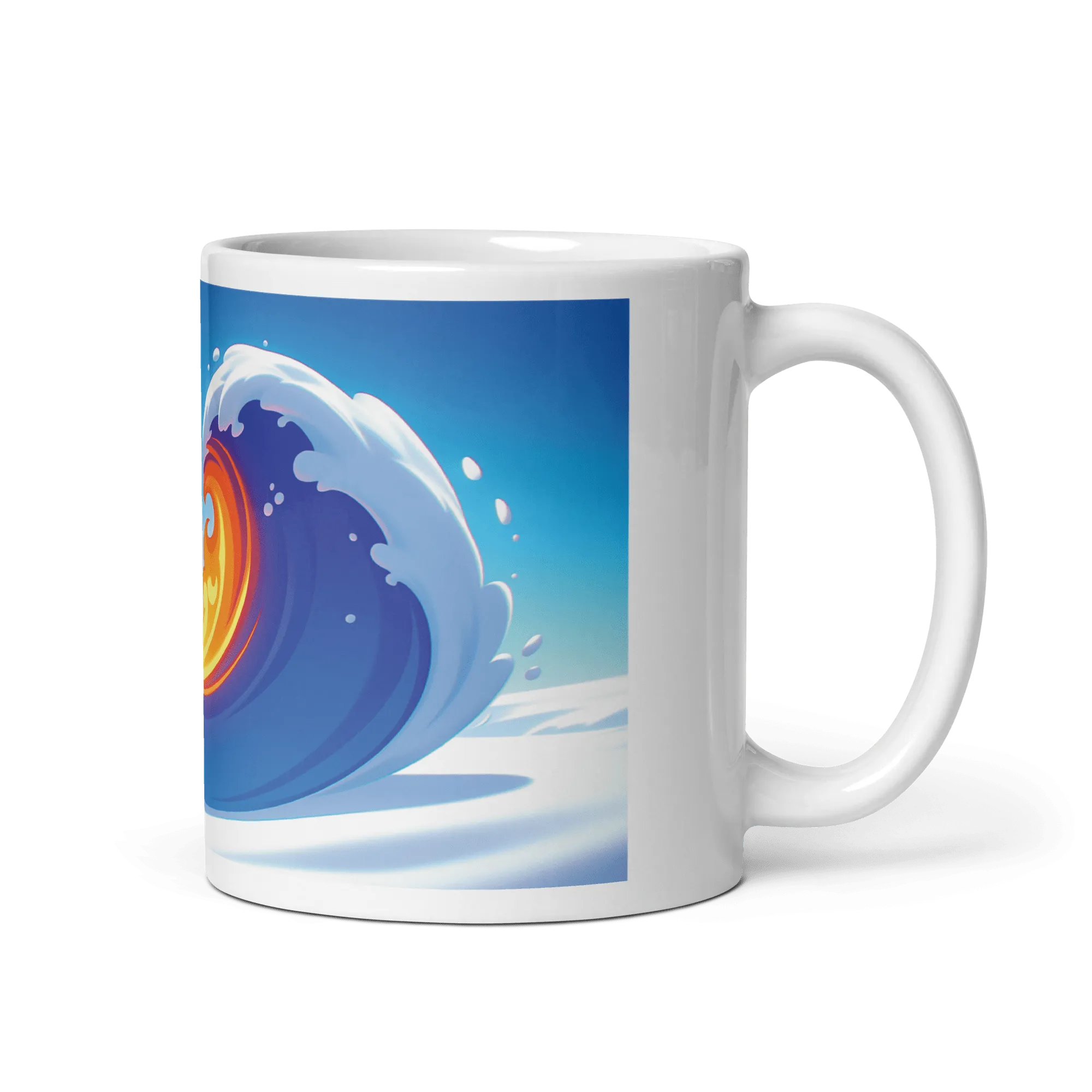 Heart Wave White Glossy Mug