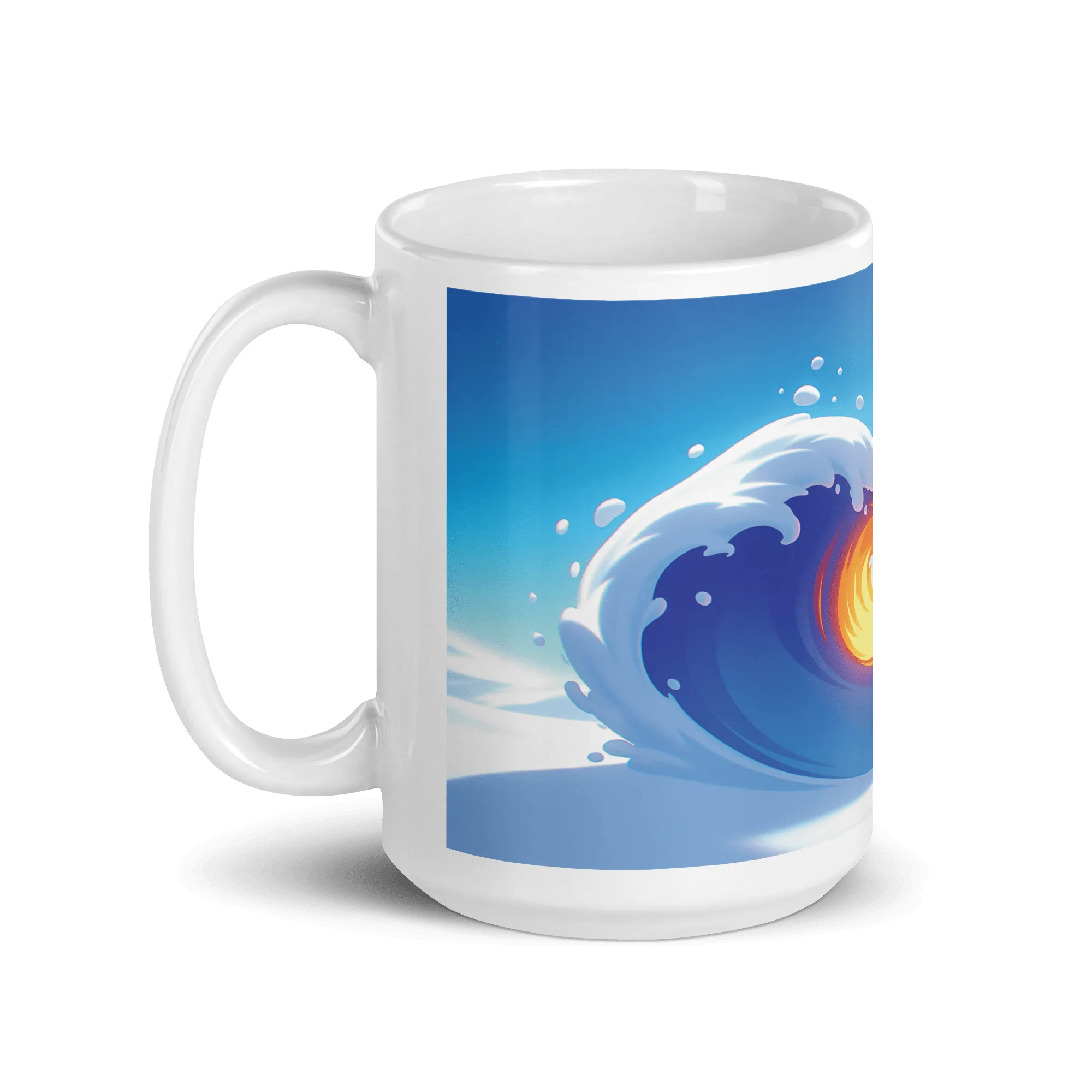 Heart Wave White Glossy Mug
