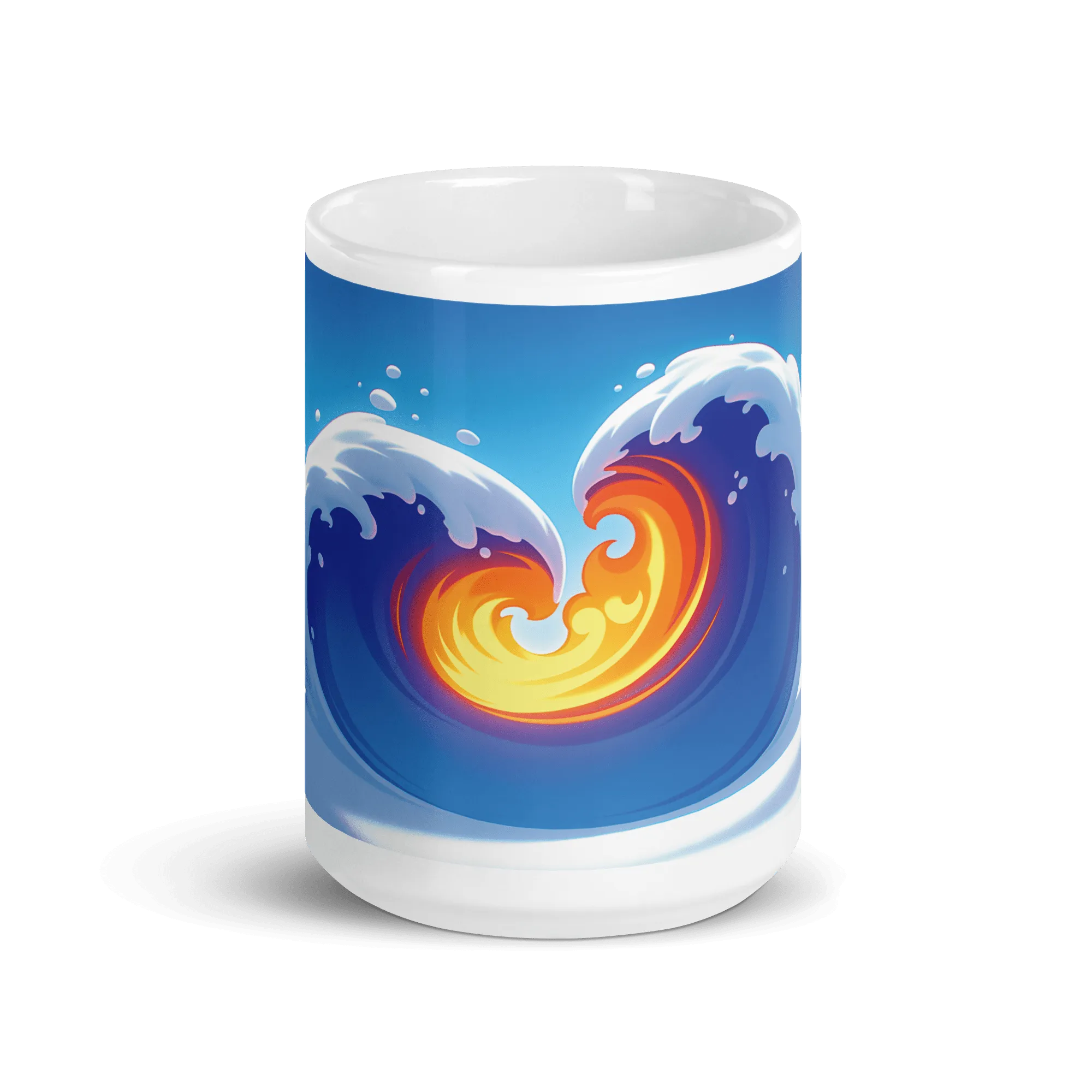 Heart Wave White Glossy Mug