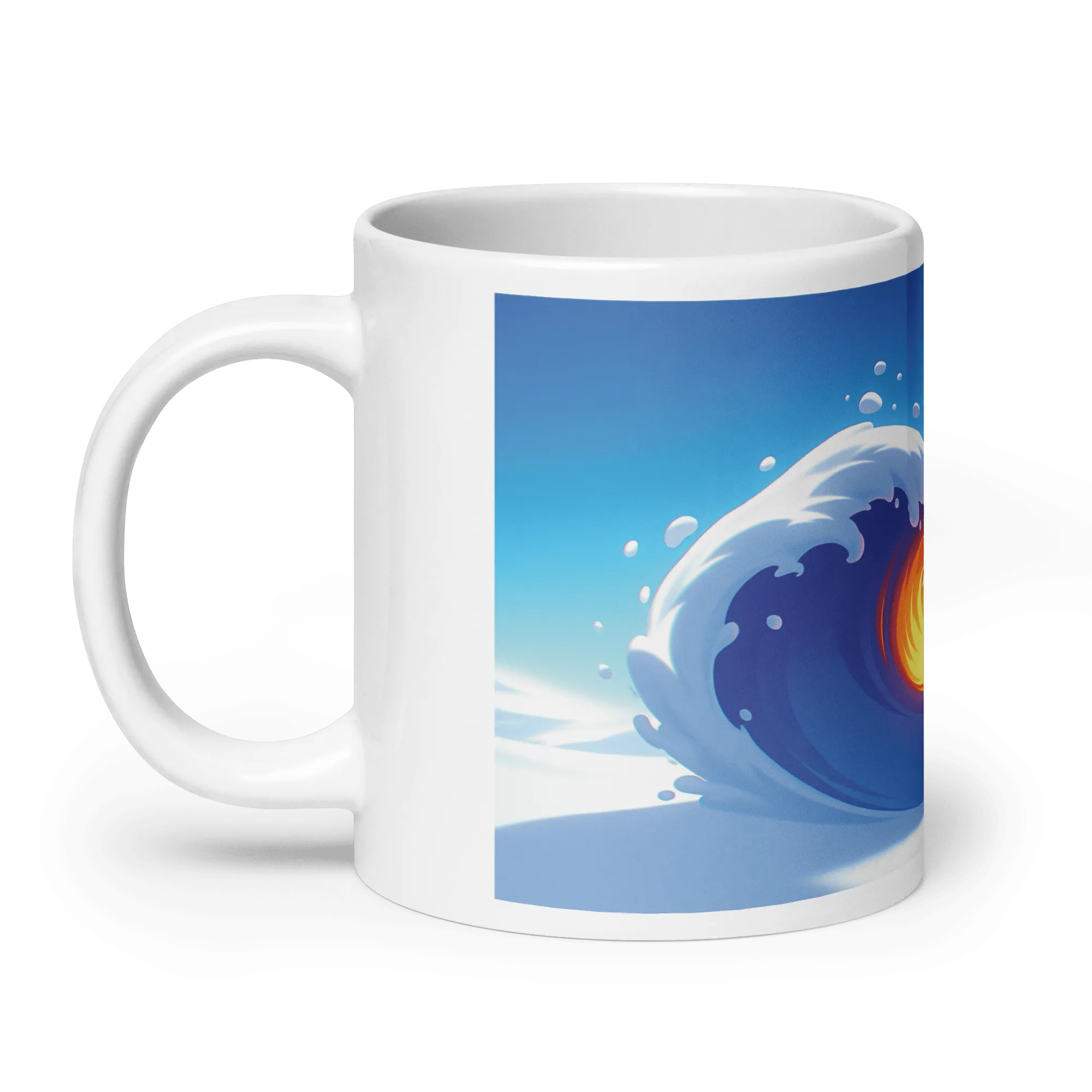Heart Wave White Glossy Mug