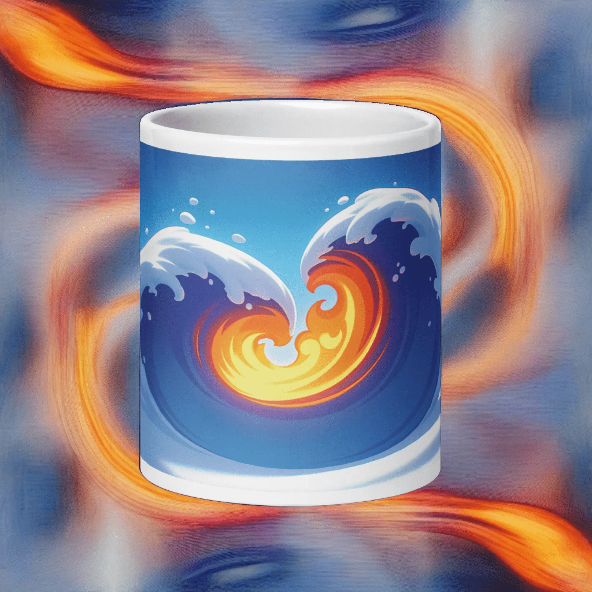 Heart Wave White Glossy Mug