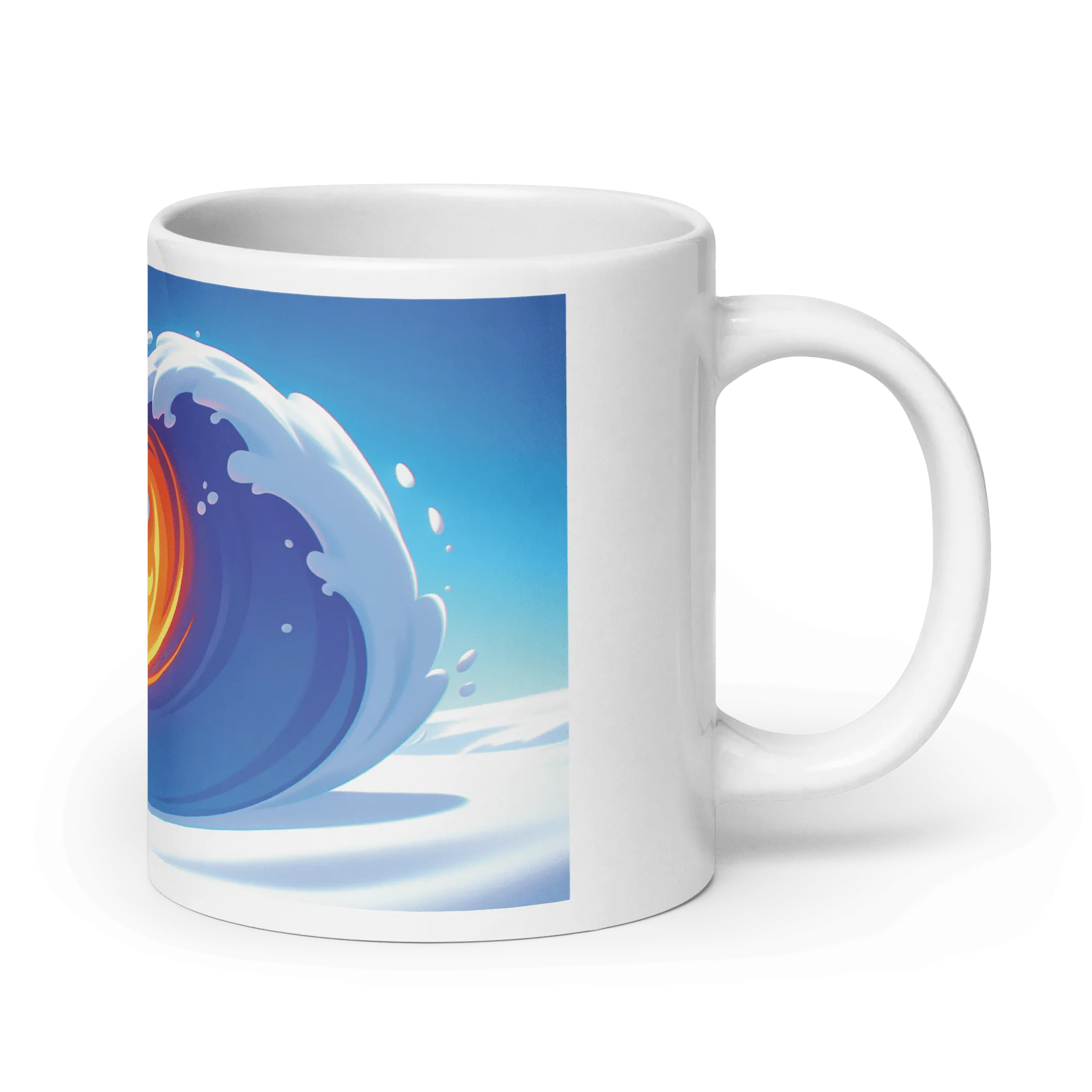 Heart Wave White Glossy Mug