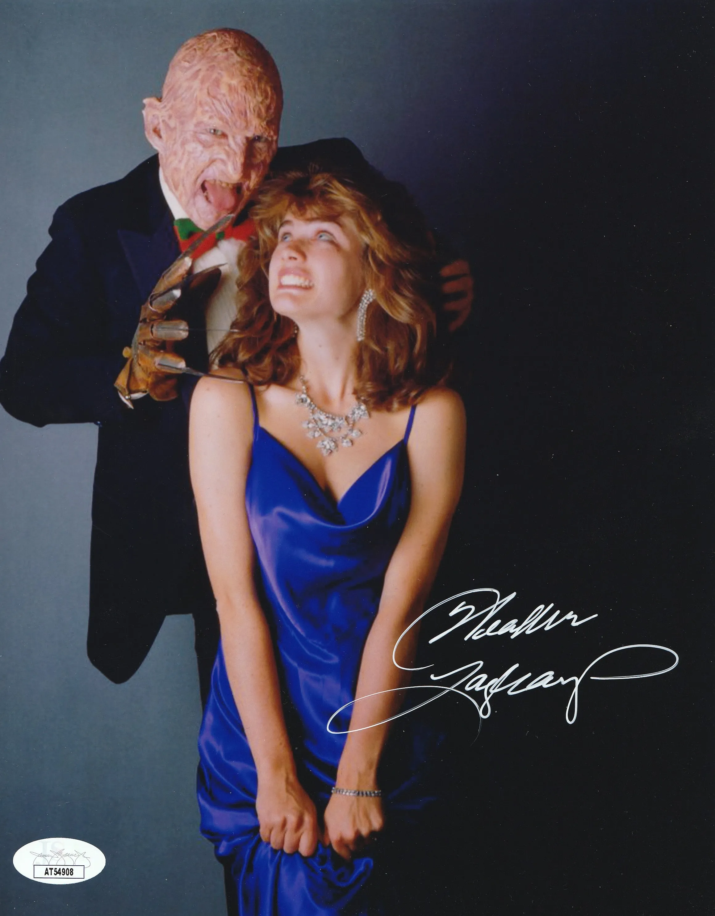 Heather Langenkamp Nightmare On Elm Street signed 8x10 photo JSA METALLIC PAPER