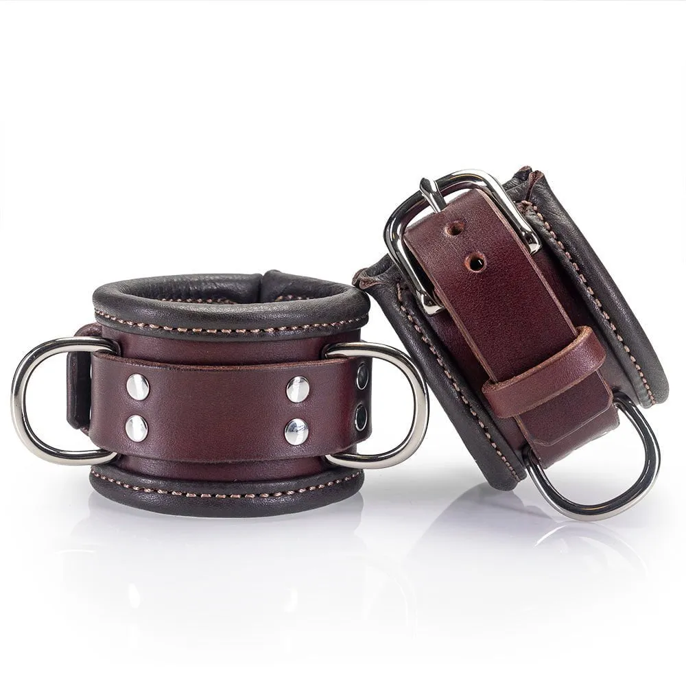 Heavy Duty Padded Leather Collar & Cuffs [SET]