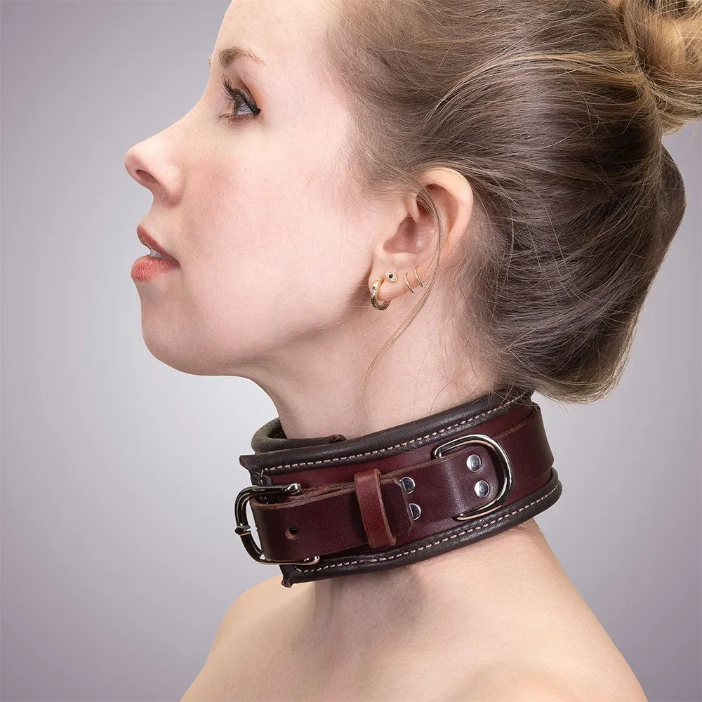 Heavy Duty Padded Leather Collar & Cuffs [SET]