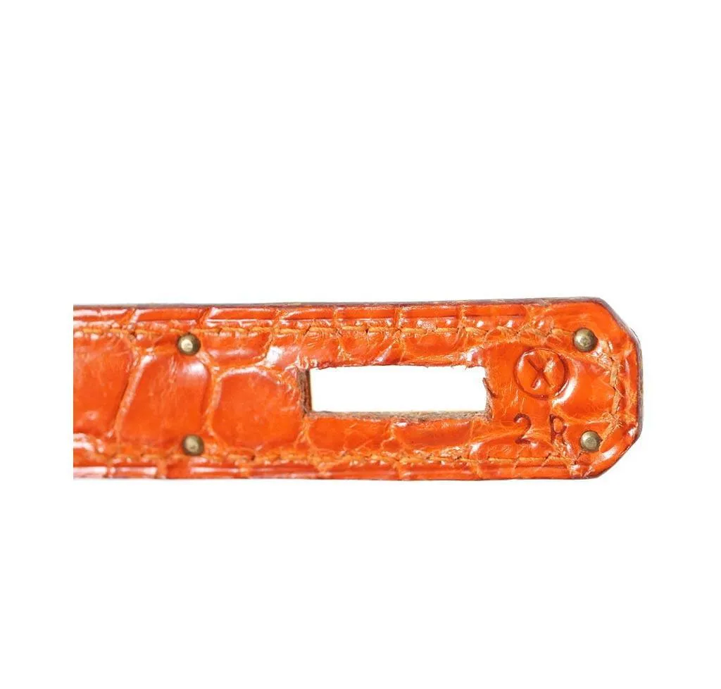 Hermès Kelly 32 Orange Crocodile Bag