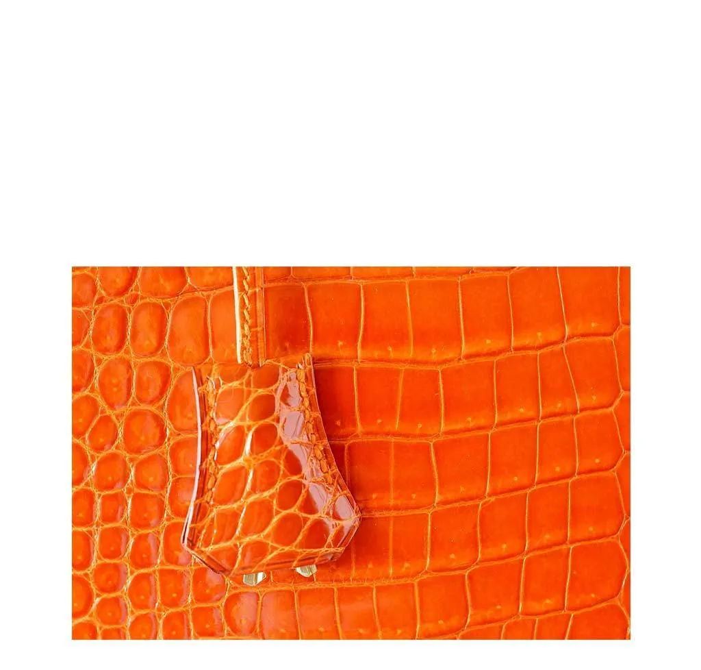 Hermès Kelly 32 Orange Crocodile Bag
