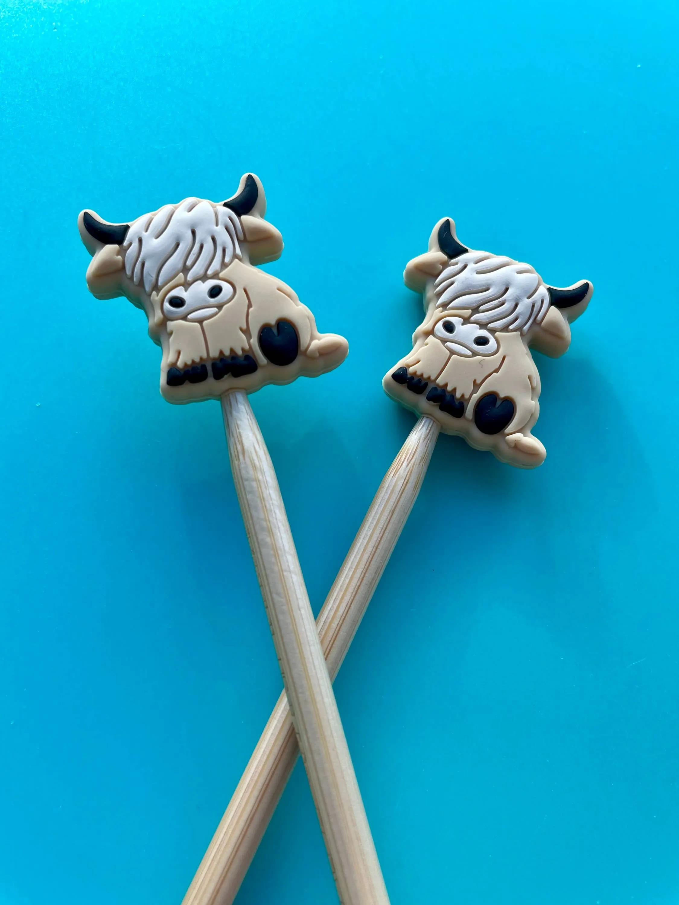 Highland cows Knitting Needle Point Protectors