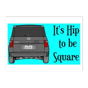 Hip to be Square Bumper Sticker Polished Metal Metallic SC