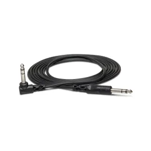 Hosa Balanced Interconnect, 1/4 inch TRS to Right-angle 1/4 inch TRS - 3 FT