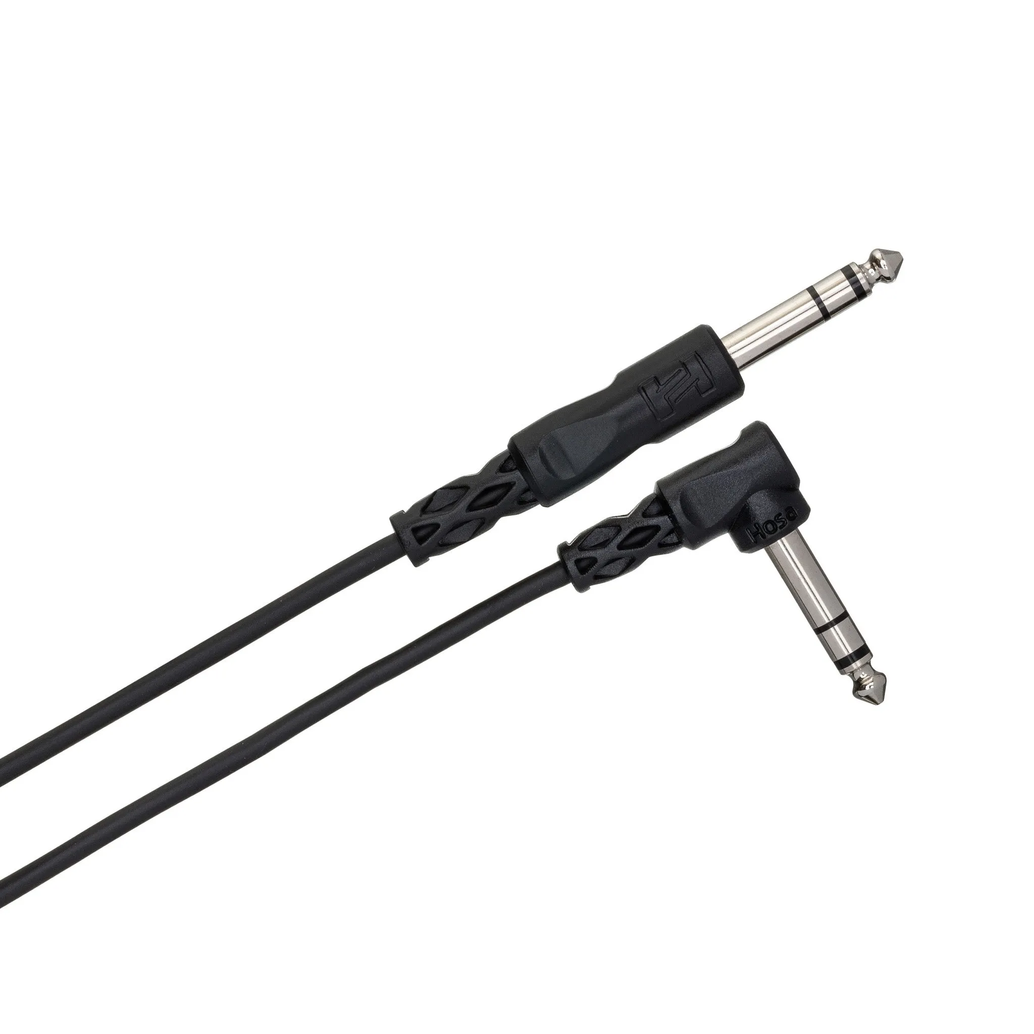 Hosa Balanced Interconnect, 1/4 inch TRS to Right-angle 1/4 inch TRS - 3 FT