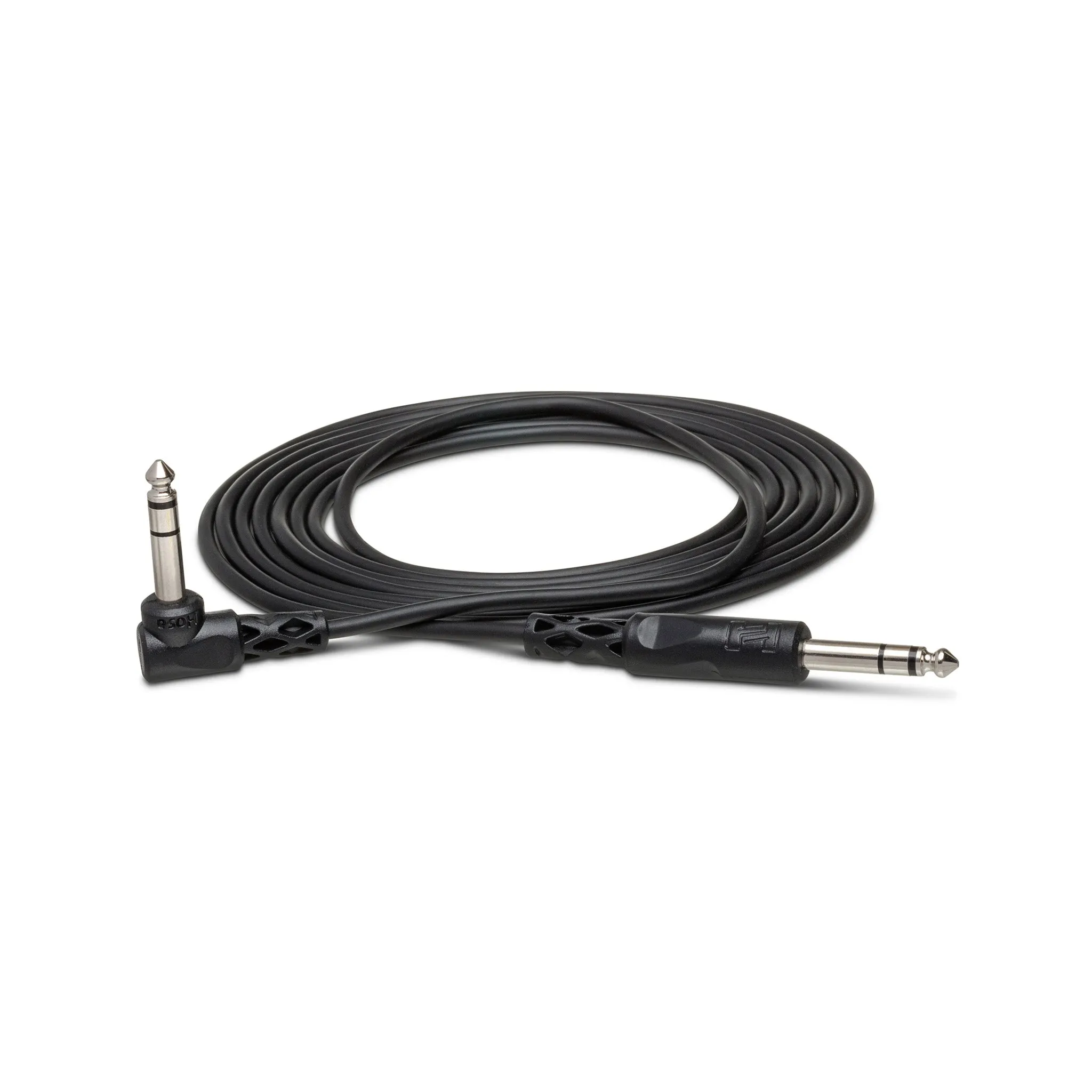 Hosa Balanced Interconnect, 1/4 inch TRS to Right-angle 1/4 inch TRS - 3 FT