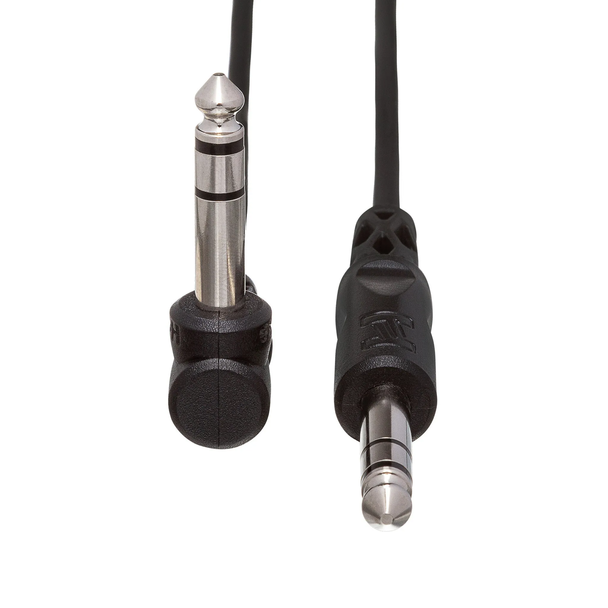 Hosa Balanced Interconnect, 1/4 inch TRS to Right-angle 1/4 inch TRS - 3 FT