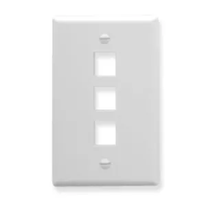 Icc Icc-ic107lf3wh Faceplate, Oversized, 3-port, White