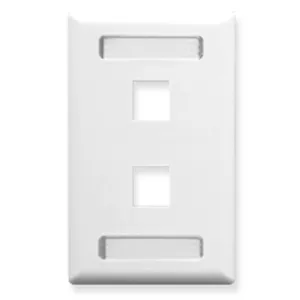 Icc Icc-ic107s02wh Faceplate, Id, 1-gang, 2-port, White