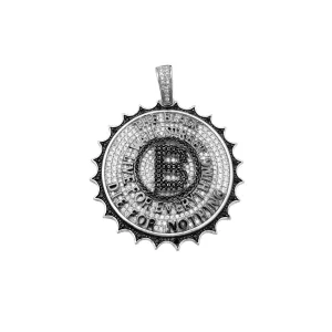 Iced-Out "Black Wall Street" Motto Pendant (Silver)