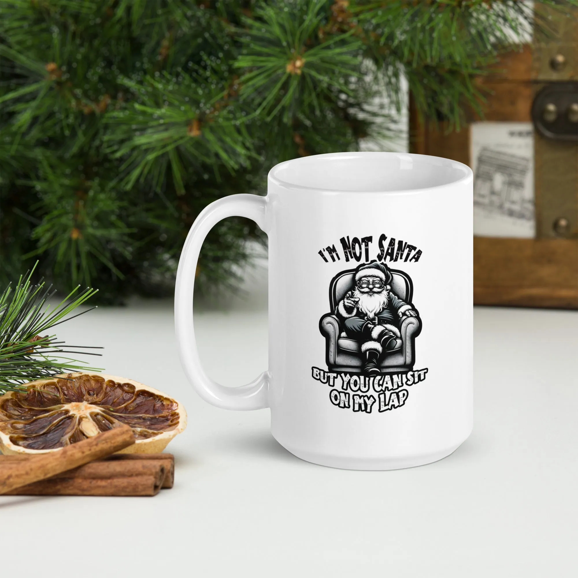 I'm Not Santa White glossy mug