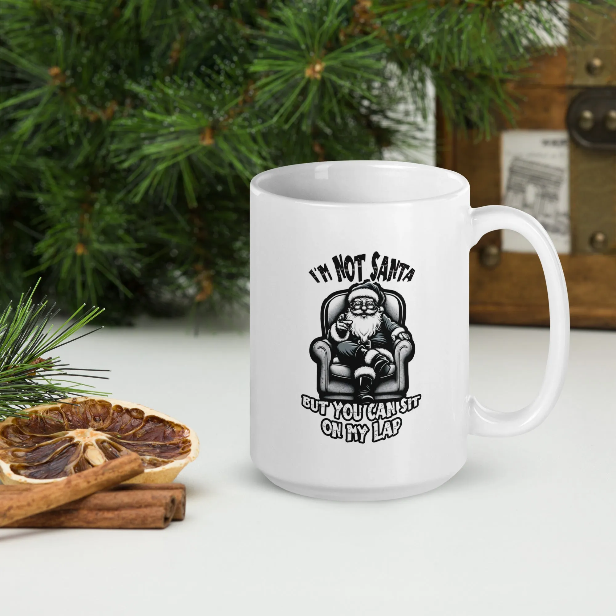 I'm Not Santa White glossy mug