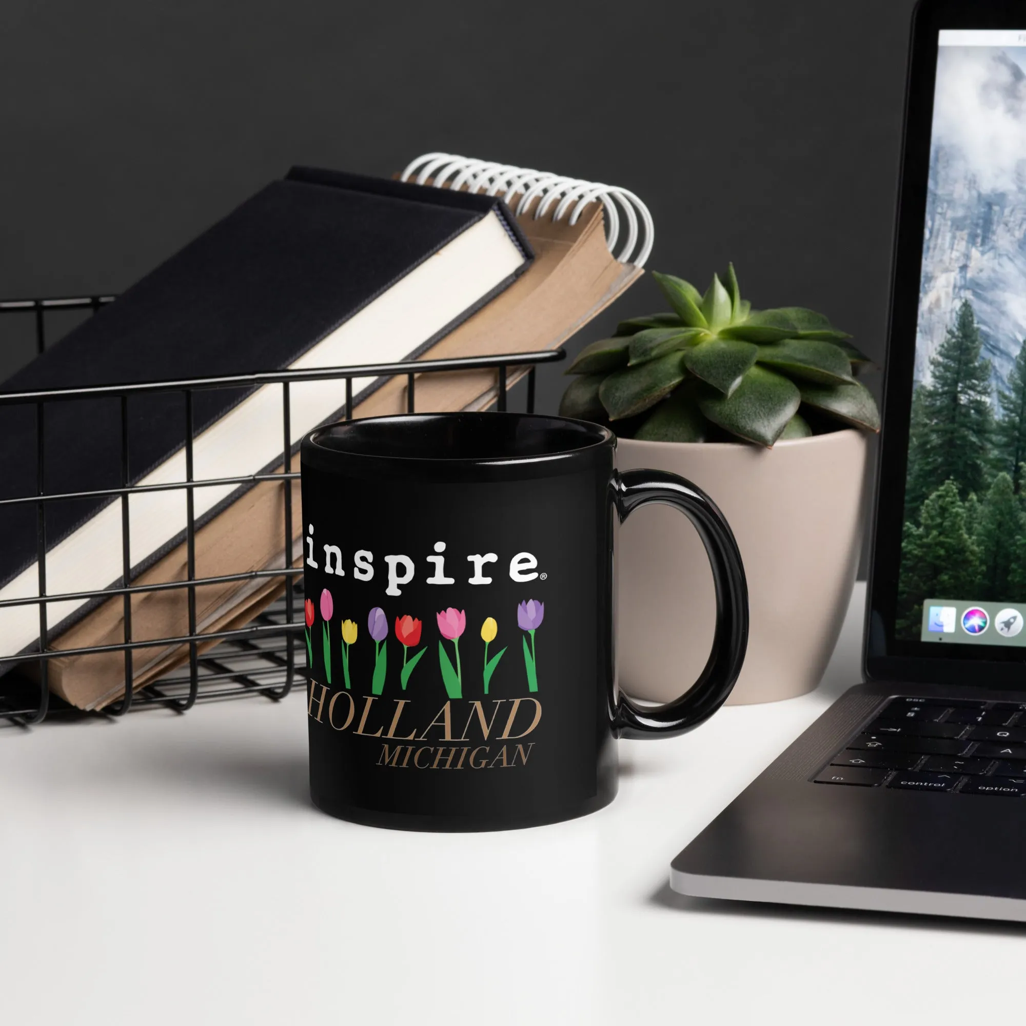 inspire Holland Black Glossy Mug